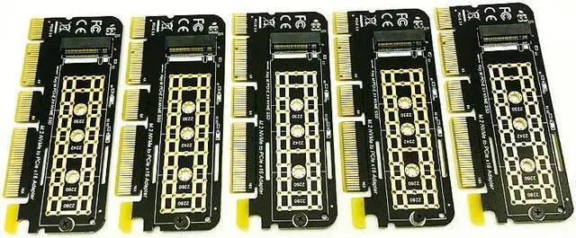 Alt view image 4 of 5 - 5PCS M.2 NVME Adapter M.2 M2 NVME PCIE to M2 Adapter PCI Express X16 X8 X4 Raiser SSD M.2 PCI-E Expansion Card for 2230-2280 SSD