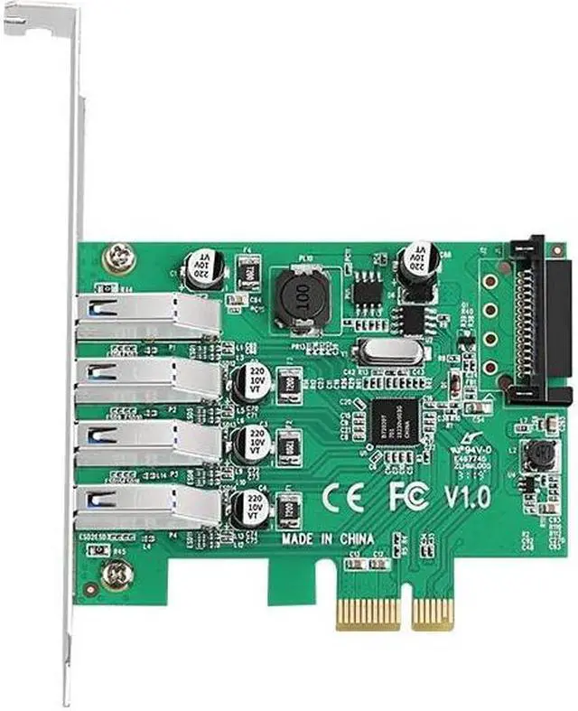 Alt view image 5 of 5 - 4-port PCI-E USB 3.0 PCI Express card PCIE to USB 3.0 HUB SATA Power 5 Gbps Speed controller NEC D720201 chipset adapter