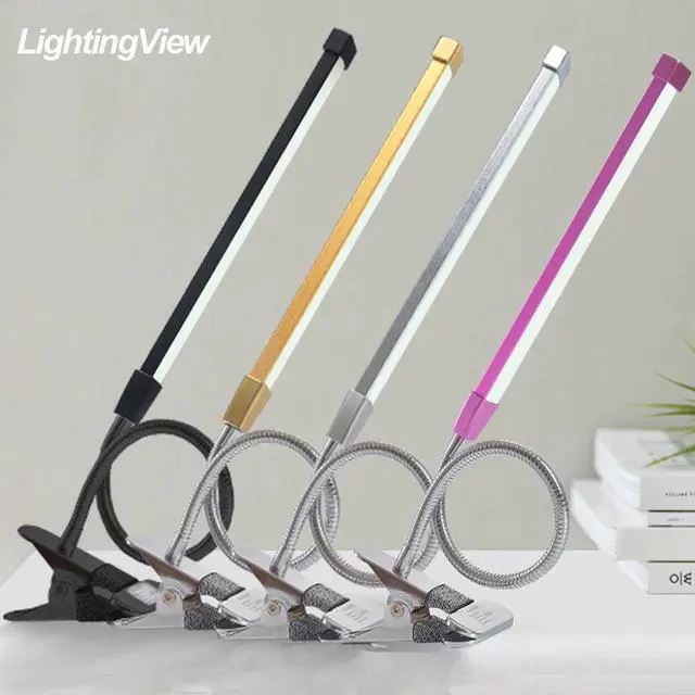 Main image of 80 LED 8W Long Arm Table Lamps LED Desk Read Lamp Office Table Eye Protection Light USB Powered Foldable Dimmer 10 Levels Clamp
