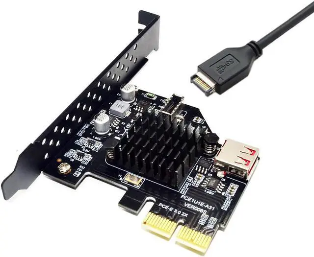 Alt view image 2 of 5 - USB 3.1 USB 2.0 Pcie Pci Express Card Adapter Pci-e Expansion Card Front Panel Socket for Motherboard