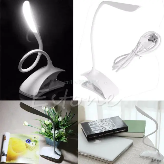 Alt view image 5 of 5 - Lamp Dimmable USB Rechargeable Touch Sensor LED Clip-On Table Reading Light Lamp