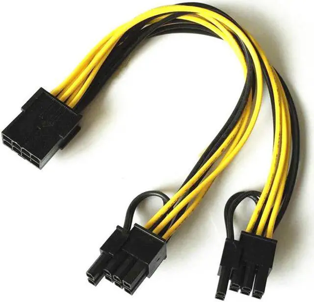 Alt view image 5 of 6 - PCI-e PCIe 8Pin Female to CPU 6Pin Male Power Conversion Cable 12V 6 Pin to PCI express 8 Pin Power Supply Cable