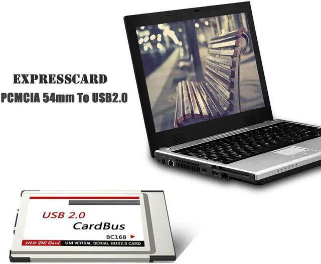 Alt view image 3 of 5 - PCMCIA to USB 2.0 CardBus Converter 2-Ports PCI ExpressCard Adapter post card Add On Cards  Accessories
