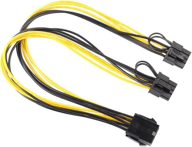 Alt view image 3 of 5 - 8 Pin Female to Dual 2x 8 Pin (6+2) Female PCI Express Power Adapter Cable for Graphics Video Card 30cm