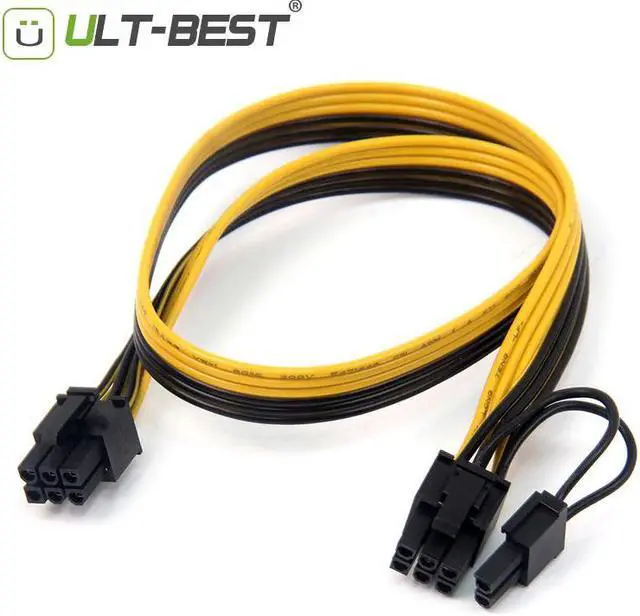Main image of Cable PCI-E PCIE PCI-Express 6P Male to 8Pin (6+2) Male Graphics Video Card Power Cabo 50CM BTC Extension Miner Mining