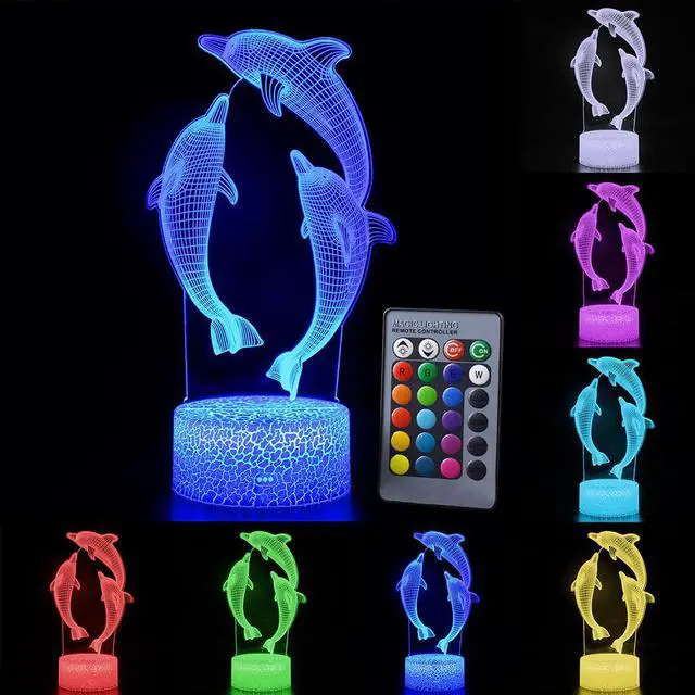 Main image of / Touch Control 3D LED Night Light LED Table Desk Lamp Dolphin LED Night Light Color Change 3D LED Light for Kids Gift 30