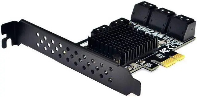 Alt view image 3 of 5 - SATA III 8 Ports Controller Card 2.0 x1 SATA 6G Expansion Card with Low Profile Bracket Support Win10 8 SATA Card