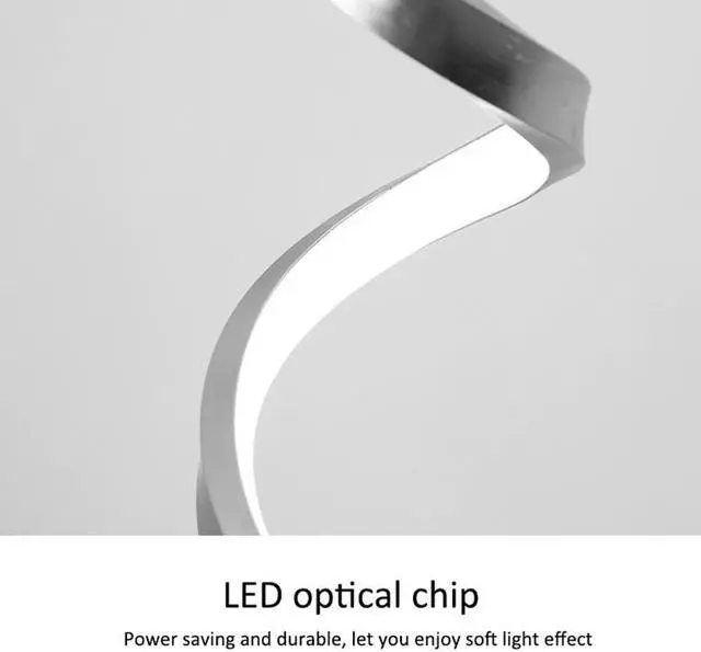 Alt view image 4 of 5 - 24W LED Table Lamp Smart Dimmable Curved LED Desk Lamp Contemporary Minimalist Design Desk Light Acrylic LED Modeling Lamp