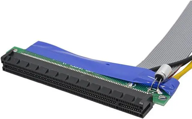 Alt view image 4 of 5 - Softly pcie PCI E PCI-E Express 1X to 16X Riser Card Extender Ribbon Converter Extension Cable With Molex Power Adapter