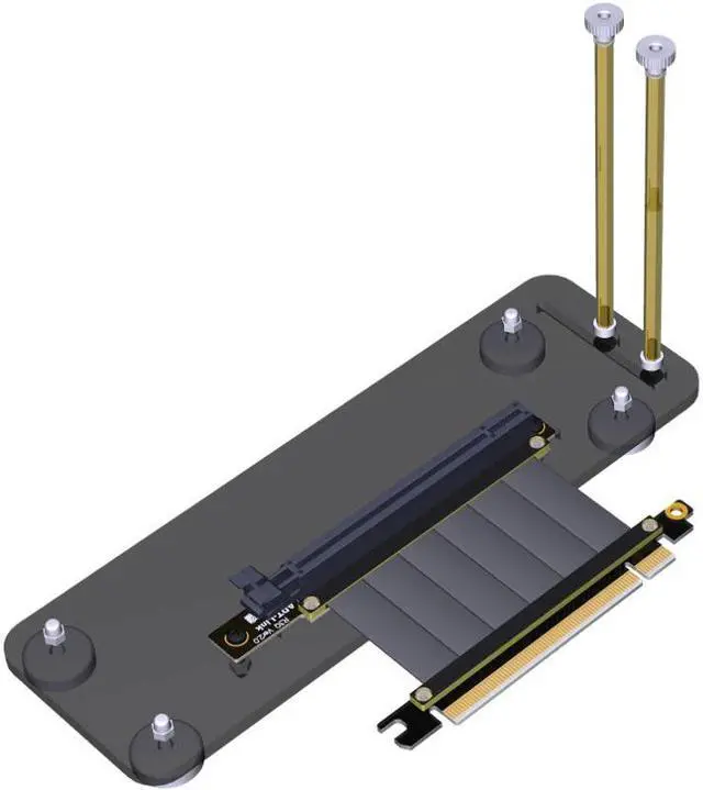 Main image of PCI-E 3.0 16X Graphics Card Vertical Kickstand Base Bracket w PCIE Riser Extension Cable R33SQ for DIY ATX Chassis Case