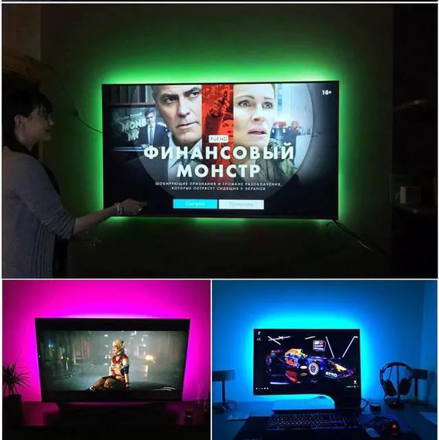 Alt view image 4 of 5 - Decor RGB Table lamp 5V 1-5m USB Neon Sign LED Strip Light Lighting Room Kitchen Bedroom Night Desk Decoration Bedside Lamp