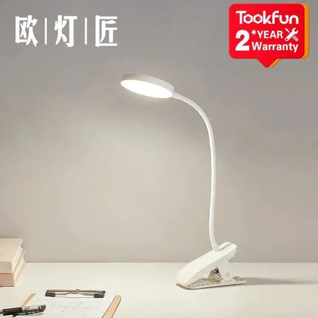 Main image of OUDENGJIANG Clip-on Table Lamp LED read desk lamp study table light Portable 360 ° bending Bedside night light USB charging