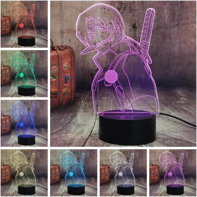 Alt view image 2 of 5 - Anime Night Light Uchiha Itachi Sasuke DEIDARA 3D LED Illusion Table Deak Lamp Home Decoration  Fans Xmas lampara