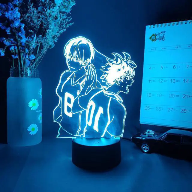 Alt view image 5 of 5 - Shoyo & kageyama tobio Figurine 3D Anime Lamp Haikyuu Comic Night LED Sensor Light Bedroom Bedside Table Decor Otaku Gift