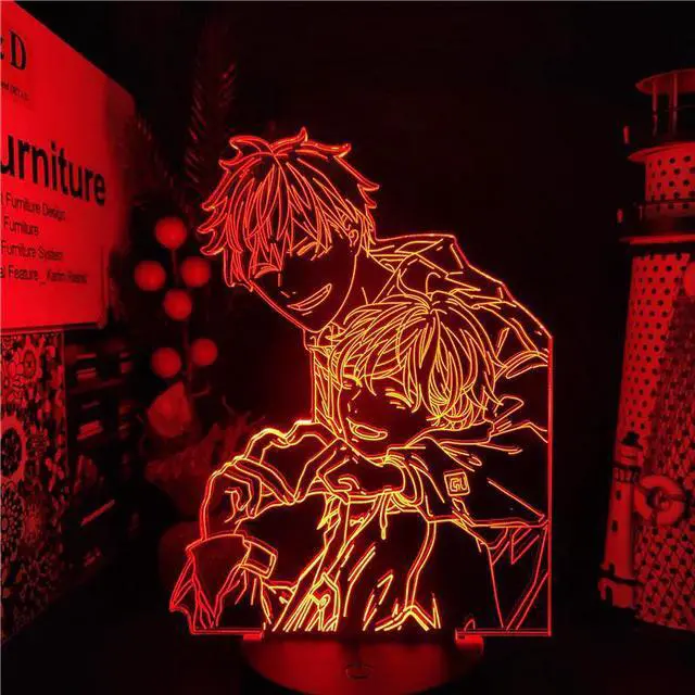 Alt view image 7 of 7 - Mafuyu And Uenoyama LED ANIME LAMP 3D Nightlights 7 Color Changing Visual Table Lamp For Xmas Gift