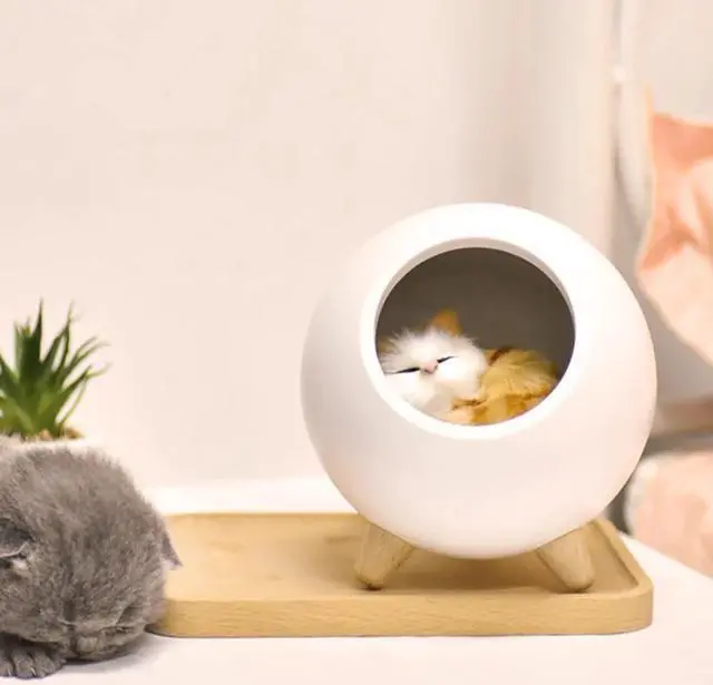 Alt view image 4 of 5 - Cat Shape Bedside Lamp USB Rechargeable Night Atmosphere Lamps Lithium Battery Bedroom Desk Decoration Light For Pets