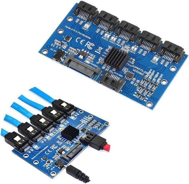 Main image of Express SATA3.0 Expansion Card 1 to 5 Port Motherboard 6Gbps Multiplier SATA Port Riser Card Adapter for HDD Computer