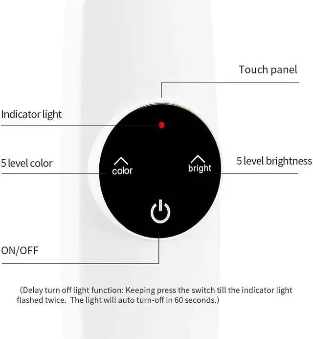 Alt view image 4 of 5 - Desk Lamp Touch Table Lamps For Living Room Gooseneck Desktop Foldable Dimmable Eye Protection Study Lamp Led Light