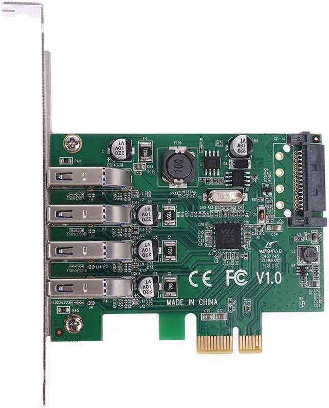 Alt view image 3 of 5 - board pci express 4 inputs usb 3.0, 4 inputs usb 3.0 hub adapter 4 inputs usb3.0 usb controller 3 0 pci and pcie expre