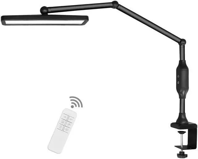 Alt view image 5 of 5 - Arm Clip-on Lamp Adjustable Brightness Remote Control Touch Dimmer LED Table Lamp For Reading Room Business Office Work