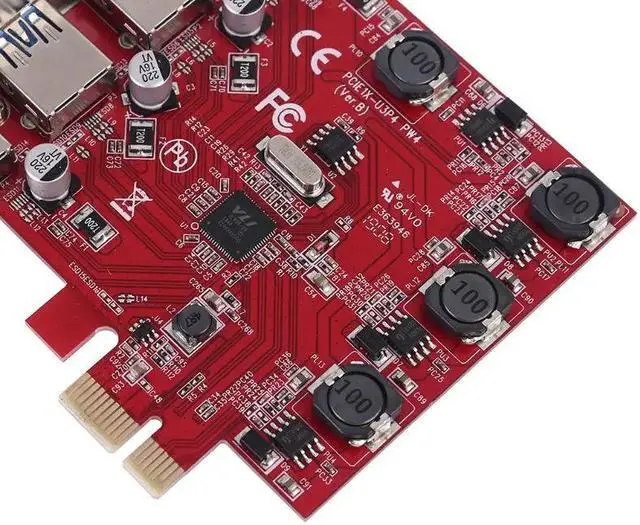 Alt view image 5 of 5 - chipset pci-e to usb3.0 expansion board independent power supply pcie to 4 usb ports high speed desktop card adapter