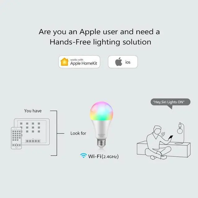 Alt view image 3 of 5 - Control Study Table Lamp For Apple IOS Homekit App E27 RGB WIFI Bedroom alexa Siri Smart Home Lighting Desk Light Led Bulb