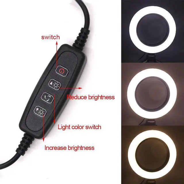 Alt view image 4 of 5 - 5V Ring Light LED Fill Lighting 16/21cm Dimmable Live Streaming Ring Lamp for Youtobe Photography Studio Phone Video
