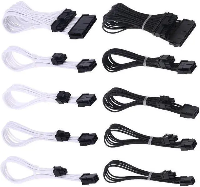Alt view image 3 of 5 - Extension Power Supply Cable 24-pin A TX/EPS/8-pin PCI-E GPU/8pin CPU/6-pin PCIE/4Pin CPU Cable with Combs 18 AWG