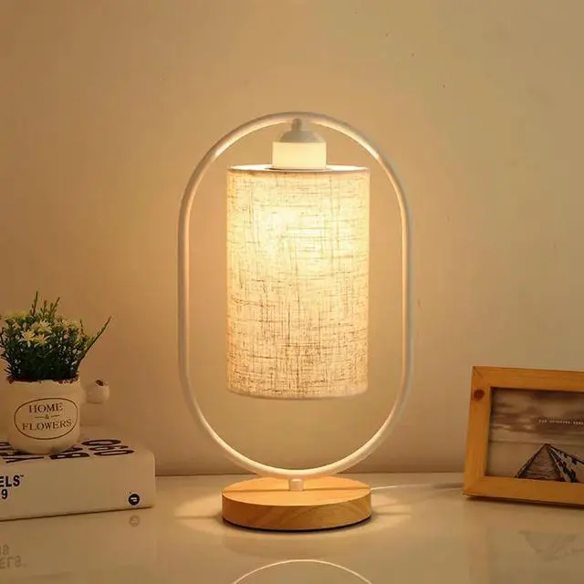 Main image of table light switching reading lamp fabric office hotel bedroom table lamp bedside lamp e27 wood light