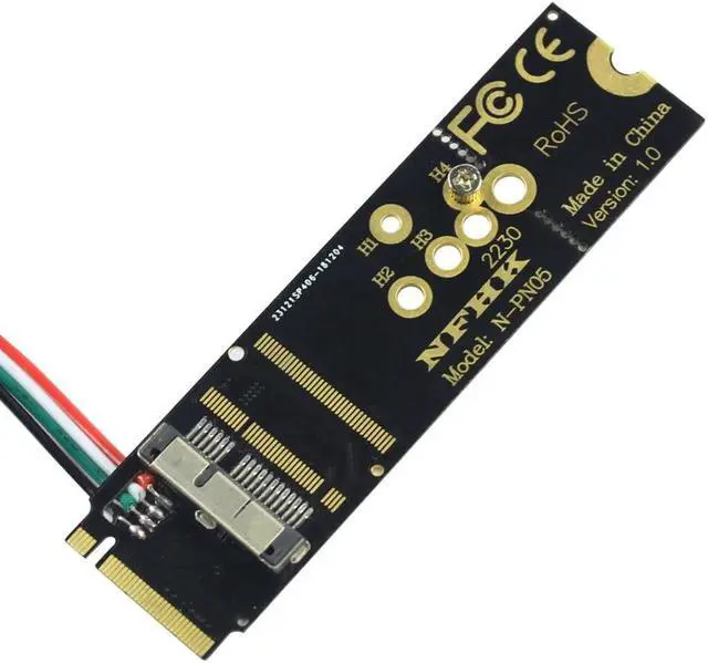 Alt view image 2 of 5 - 6+12 Pin Bluetooth Wifi Wireless Card Module to M.2 Key M PCIe X4 Adapter Card for NGFF M.2 Converter Card