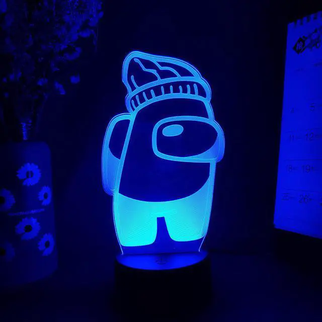 Alt view image 3 of 5 - Game Among us 7 colors Character 3D Visualization Night Lamp LED Sensor Lights Party Xmas Holidays Desktop Table Decor