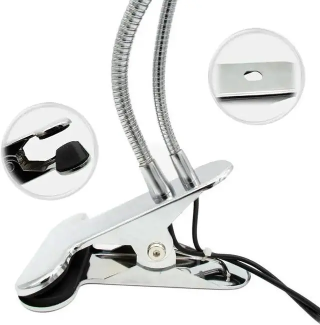 Alt view image 5 of 5 - 2 in 1 Clip Table Lamp Design USB Adjustable Cold White Desk Light for Eyebrow Tattoo Nail Art Beauty Makeup Fishing