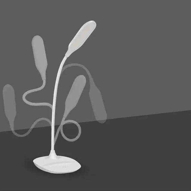 Alt view image 2 of 5 - Stand Desk Lamp for Reading USB/Battery Rechargeable Flexible Touch Switch Control Dimmable Study Night Light Table Lamp