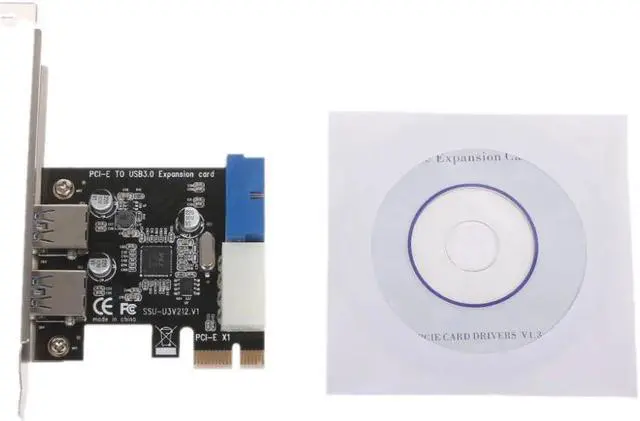 Alt view image 3 of 5 - PCI Express USB 3.0 2 Ports Front Panel with Control Card Adapter 4-Pin & 20 Pin Feb6