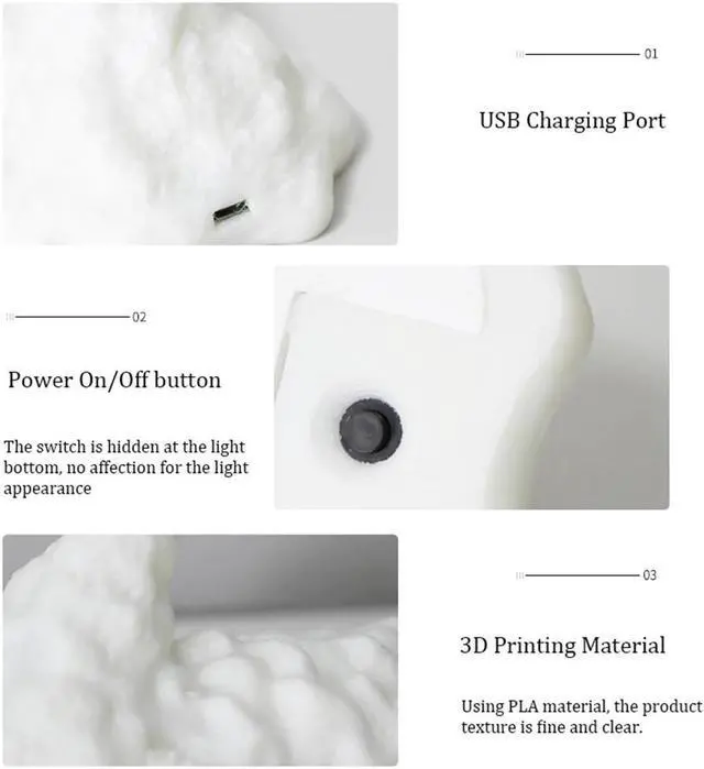 Alt view image 5 of 5 - 3D Printed LED Night Light Cartoon Dragon Desk Lamp Home Decorative Model Dinosaur SeriesLamps Toys Gift For Kid Home Decoration