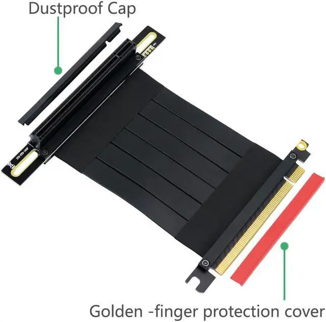 Alt view image 4 of 5 - Extender PCIE Riser PCI E 16X Riser Graphics Cable x16 1ft 3ft For Tt itx Case GTX1080TI firepro w7100 radeon pro wx5100