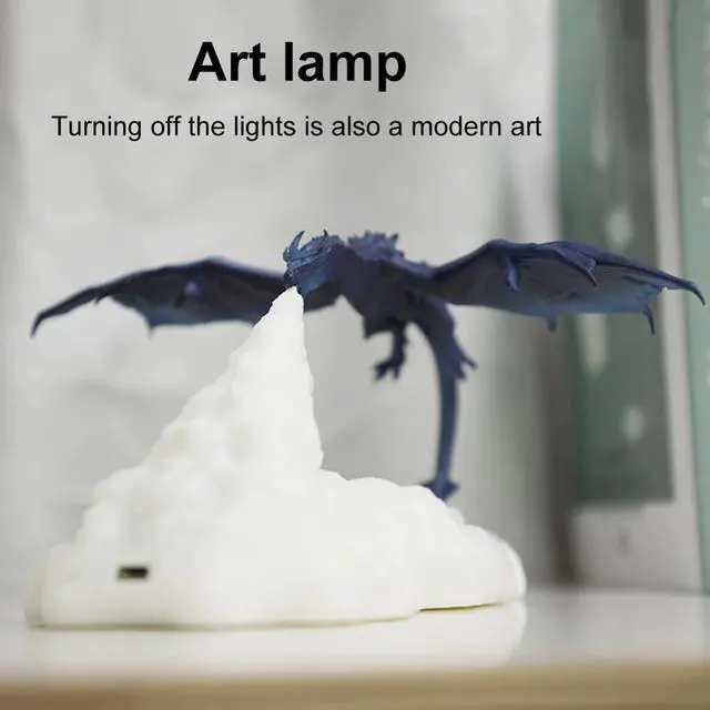 Alt view image 4 of 5 - 3D Printed Light Fire-Breathing Dragon Lamps USB Rechargeable Night Light Bedside Night Lamp Decorative Lamp Kids Gifts