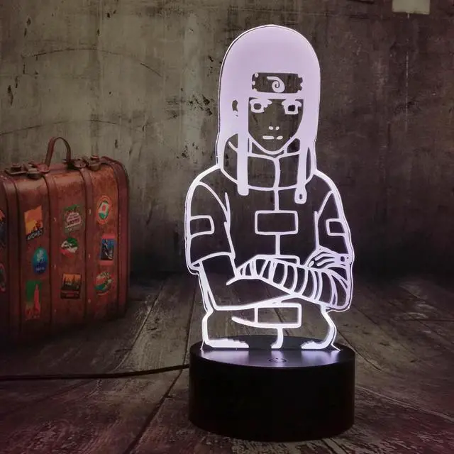 Alt view image 4 of 5 - Neji 3D Lamp Anime Naruto Sasuke LED Night Light Action Figure 7 Colors Touch Table Decoration Light Child Birthday lamp