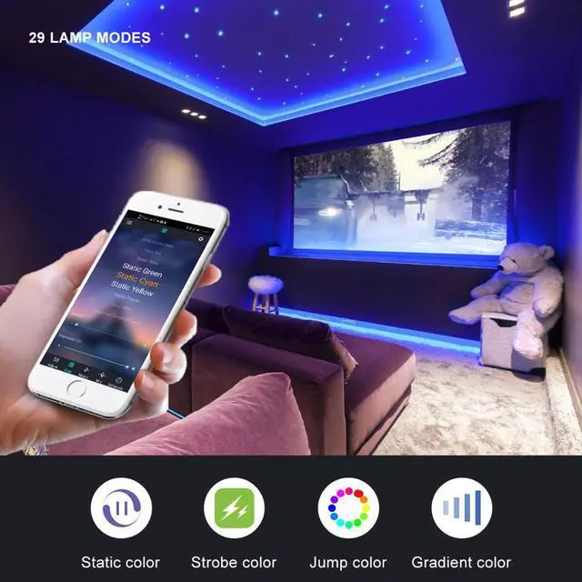 Alt view image 4 of 5 - Decoration led table lamp smart Bluetooth USB Lamp 30leds/m 1M 2M 3M 4M 5M desk tv backlight Garland led strip