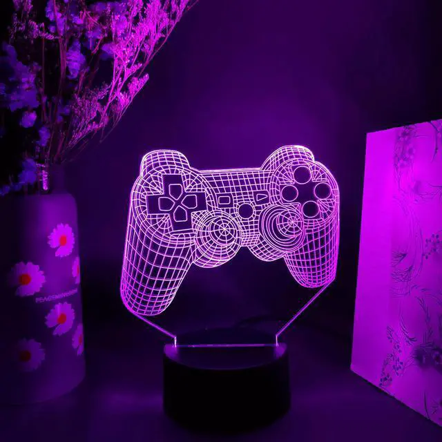 Main image of 3D Vision Lamp Cool Gift for Game Fans Console Handle Image 7 Color Changing Touch Sensor Night Lamp for Bedroom Decoration