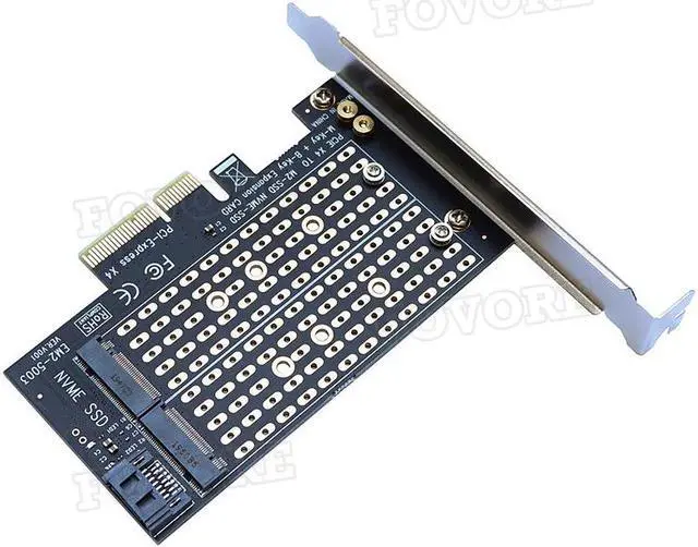 Alt view image 3 of 6 - M.2 M2 to PCI-E Adapter SATA M2 SSD PCIE Adapter NVME PCIE Adapter SSD M.2 to SATA PCI Express Card M Key +B Key