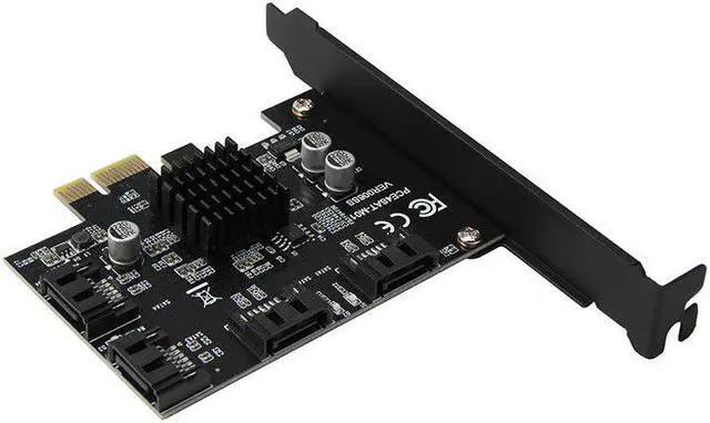 Alt view image 4 of 5 - SATA Card 4 Port SATA III 3.0 6Gb Expansion Card Adapter PCI Express Controller Card Marvell 88SE9215 Chip with SATA Cable