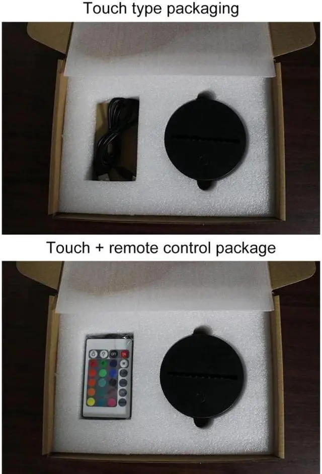 Alt view image 5 of 5 - Series 3D Stereo Vision Lamp Acrylic 7 Colors Changing USB Bedroom Bedside Night Light Desk Lamp Gifts