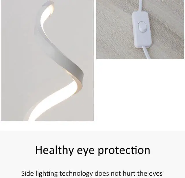 Alt view image 3 of 5 - 24W LED Table Lamp Smart Dimmable Curved LED Desk Lamp Contemporary Minimalist Design Desk Light Acrylic LED Modeling Lamp