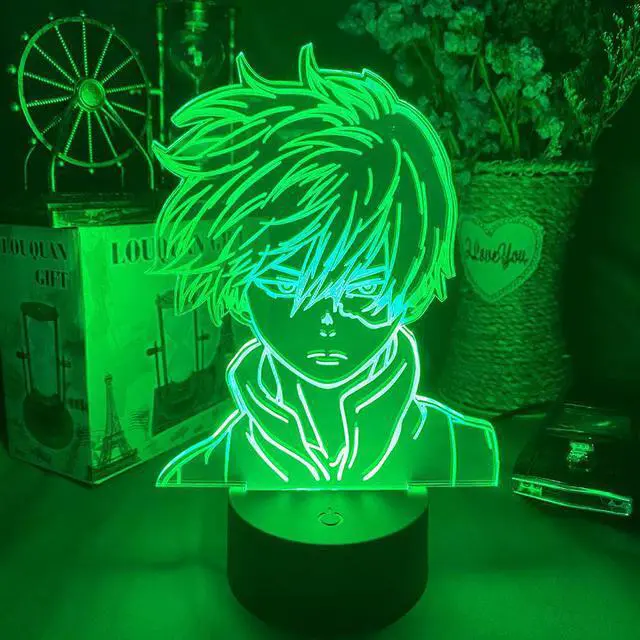 Alt view image 3 of 5 - My Hero Academia Shoto Todoroki Figure 3D Led Night Light Lamp for Kids Child Boys Bedroom Decor Acrylic Table Lamp Gift