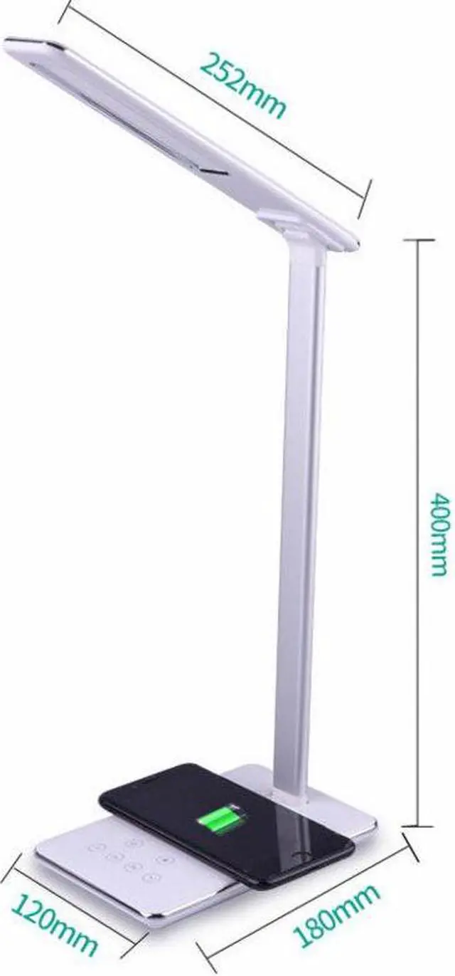 Alt view image 4 of 5 - Smart LED Table Lamp QI Wireless Charging Desk Lamp Touch Dimmable Reading Light Eye Protect Light USB Night Light