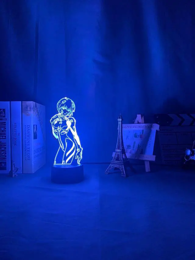 Alt view image 4 of 5 - Lamp Neon Genesis Evangelion for Room Decor 3D Night Light Rgb Colorful Desk Lamp iLight Ayanami Rei Manga Gift
