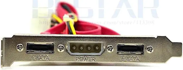 Alt view image 3 of 5 - 2 Ports SATA to eSATA + IDE 4 Pin Power PCI PC Computer Bracket Slot Cable 30cm 2ft External Set 3 in 1