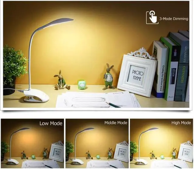 Alt view image 2 of 5 - YG-5933 Desk lamp USB led Table Lamp 14 LED Table lamp with Clip Bed Reading book Light LED Desk lamp Table Touch 3 Modes