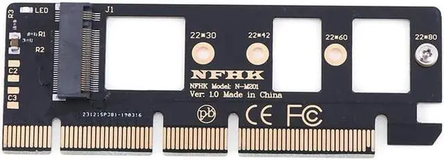 Alt view image 2 of 5 - 1*NVMe M.2 NGFF SSD to PCI-E PCI express 3.0 16x x4 adapter riser card converte